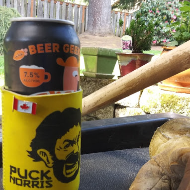 Puck Norris Gold Beer Koozie